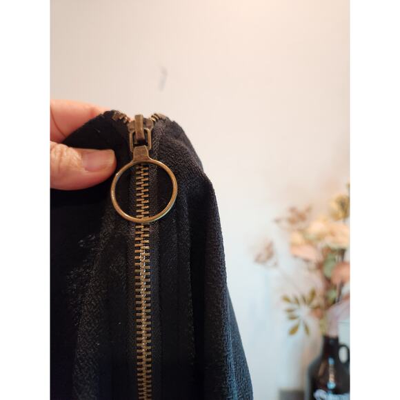 Who What Wear Black Asymmetrical Wrap Skirt with Zipper Detail - Size 14 - Picture 3 of 4